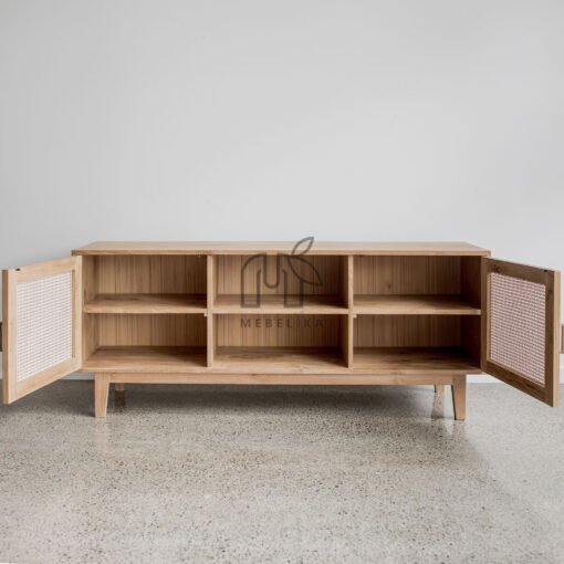 bufet kayu jati minimalis-bufet rotan-cabinet rotan-cabinet kayu jati-cabinet minimalis-sideboard