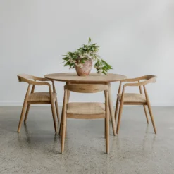 meja makan bulat minimalis modern 4 kursi