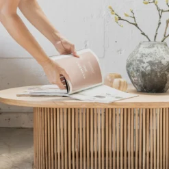 meja tamu minimalis modern kayu jati solid