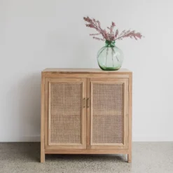 bufet kecil minimalis modern kayu jati solid