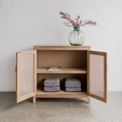 bufet kecil minimalis modern kayu jati solid