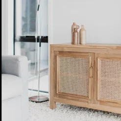 bufet rotan minimalis ruang tamu