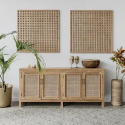 buffet rotan kayu jati scandinavian minimalis 3