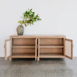 buffet rotan kayu jati scandinavian minimalis-buffet scandinavian-buffet minimalis modern