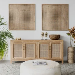 buffet rotan kayu jati scandinavian minimalis-buffet scandinavian-buffet minimalis modern