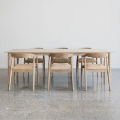 kursi makan rotan minimalis modern kayu jati