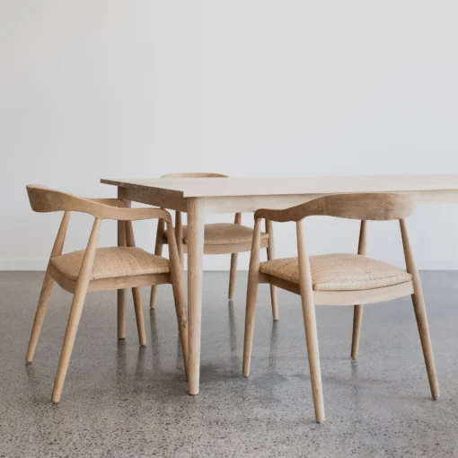 kursi makan rotan minimalis modern kayu jati