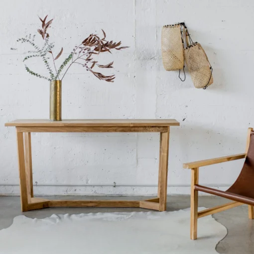 meja konsul aesthetic minimalis modern kayu jati