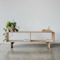 meja tv minimalis modern kayu jati solid