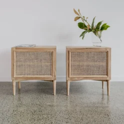 nakas rotan minimalis scandinavian kayu jati