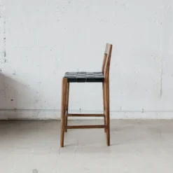 kursi bar cafe minimalis modern kayu jati solid