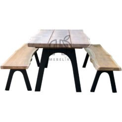 meja makan outdoor kayu jati solid