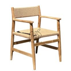 kursi makan anyaman tali kayu jati solid minimalis modern