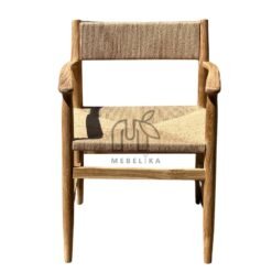 kursi makan anyaman tali kayu jati solid minimalis modern