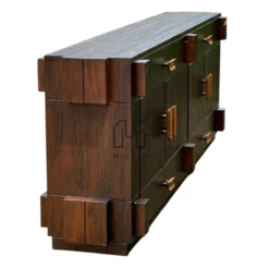 Meja Receptionist Kayu Jati Solid Minimalis