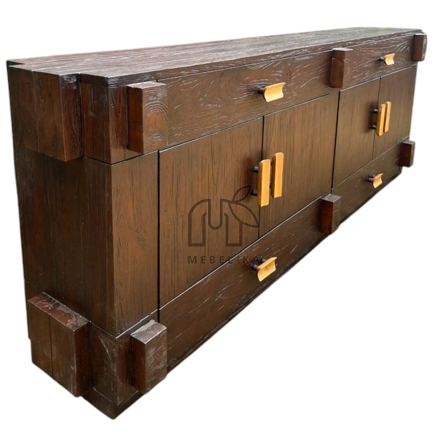 Meja Receptionist Kayu Jati Solid Minimalis