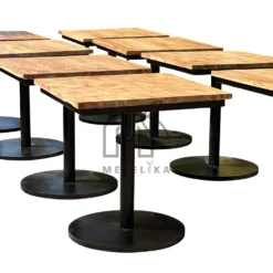 meja cafe minimalis persegi kaki besi